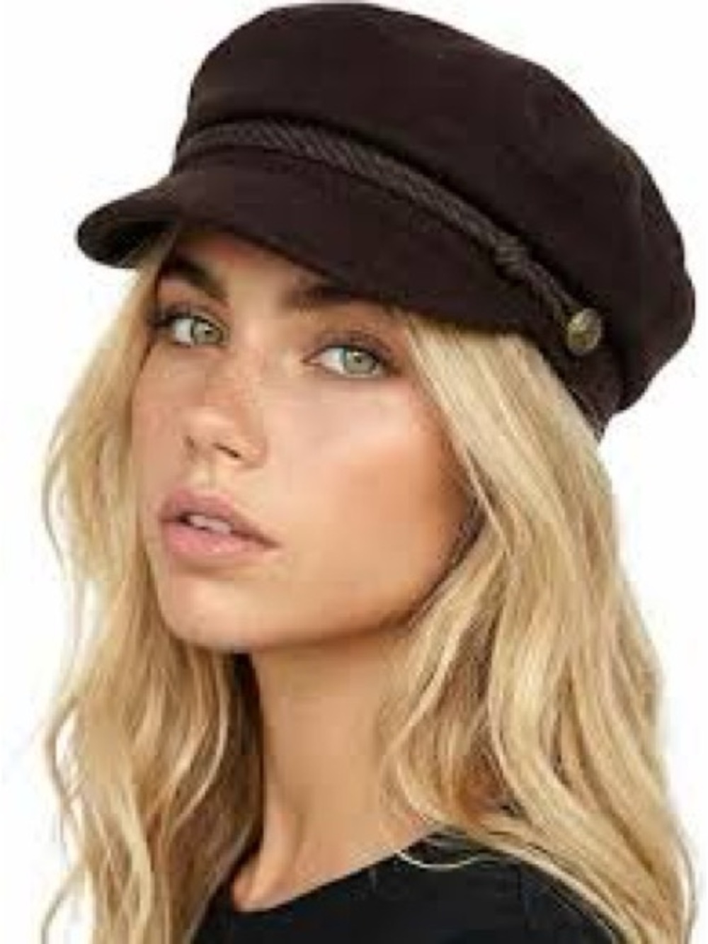 Black Velvet Newsboy Hat Cabbie Cap 22" Circumference Like New Scala Vintage